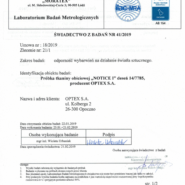 nice - odpornosc na swiatlo